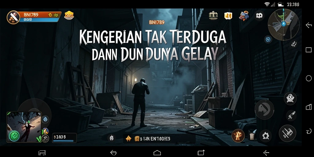 Gameplay BNI789 yang menegangkan saat menjelajahi dunia yang gelap dan menyeramkan.