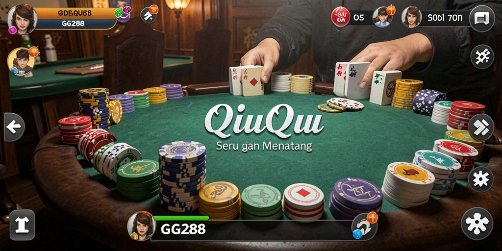 Tangkapan layar gameplay GG288 yang menampilkan aksi QiuQiu yang menegangkan.