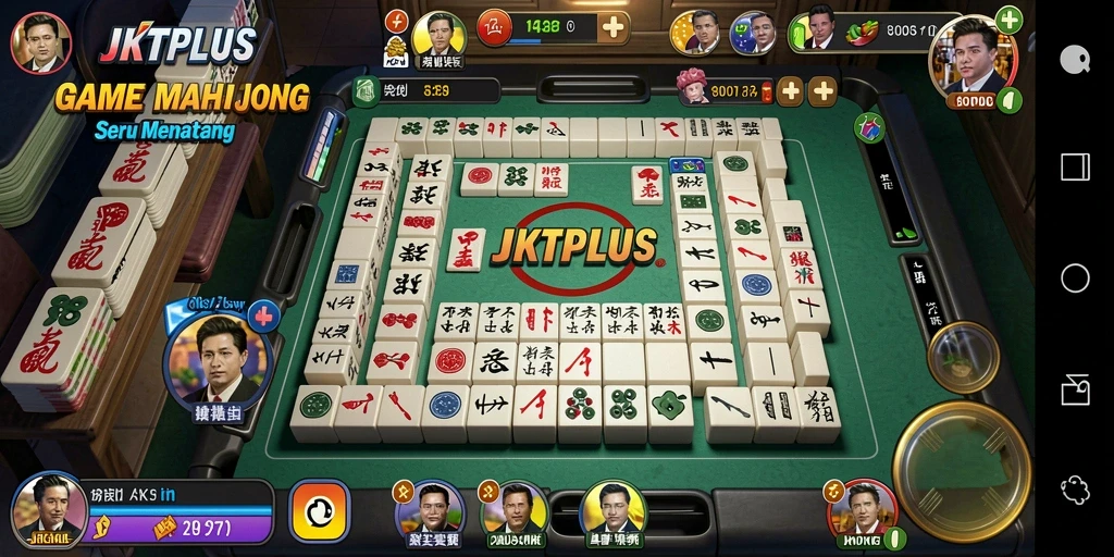 Screenshot JKTPLUS menampilkan gameplay Mahjong yang seru dan menantang.