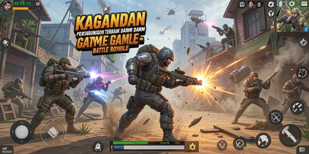 Screenshot KAGANDAN menampilkan aksi seru dalam game Battle Royale.