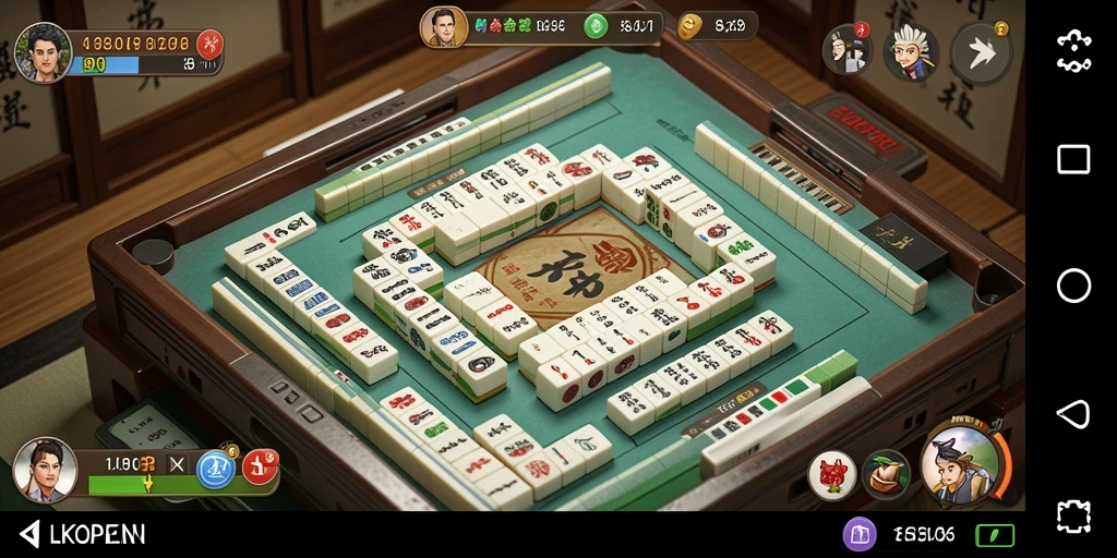 Tampilan gameplay seru di LKOPEN yang menampilkan strategi Mahjong.