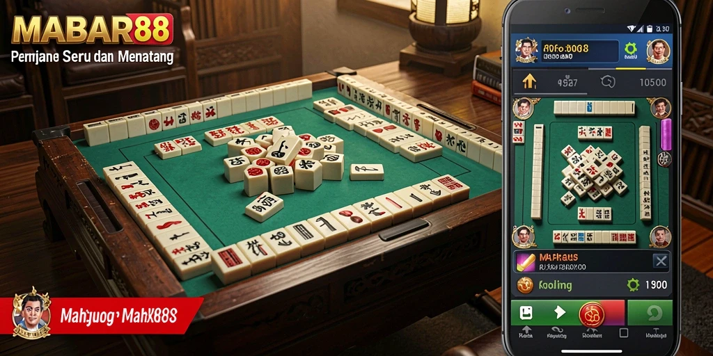 Gameplay MABAR88 menampilkan estetika Mahjong yang elegan dan menarik.