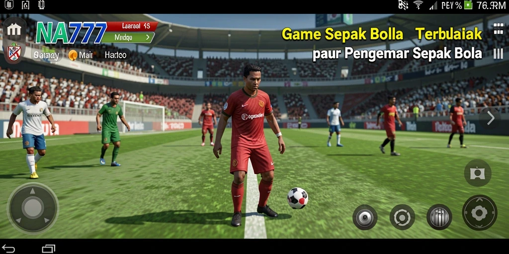 Tampilan gameplay NA777 yang mendebarkan dan penuh aksi sepak bola.