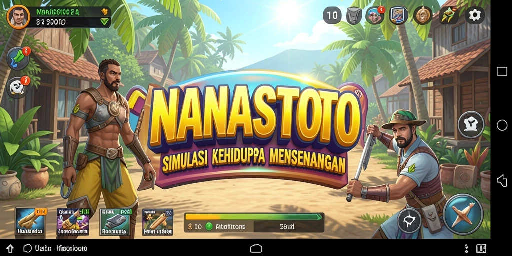 Tangkapan layar NANASTOTO menampilkan karakter dalam aktivitas sehari-hari.