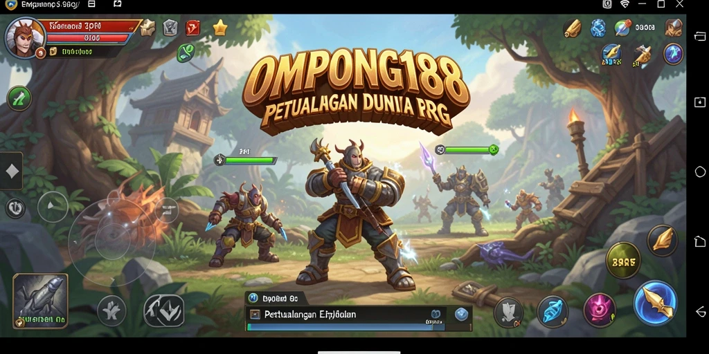 Screenshot menampilkan karakter dalam pertempuran epik di OMPONG188.