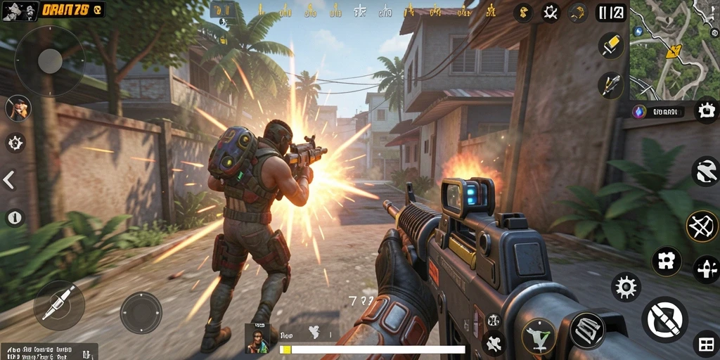 Screenshot menampilkan aksi intens dalam gameplay TPS.