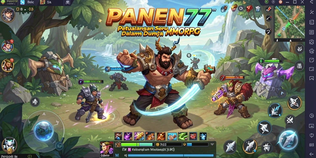 Tampilan gameplay seru di PANEN77 dengan petualangan MMORPG yang mendebarkan.