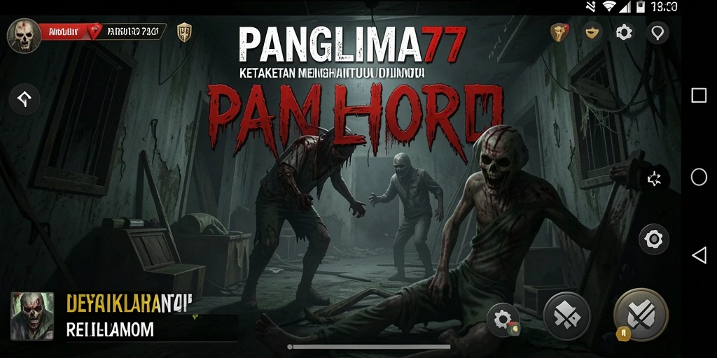 Tampilan gameplay menegangkan dalam PANGLIMA77 yang penuh dengan misteri.