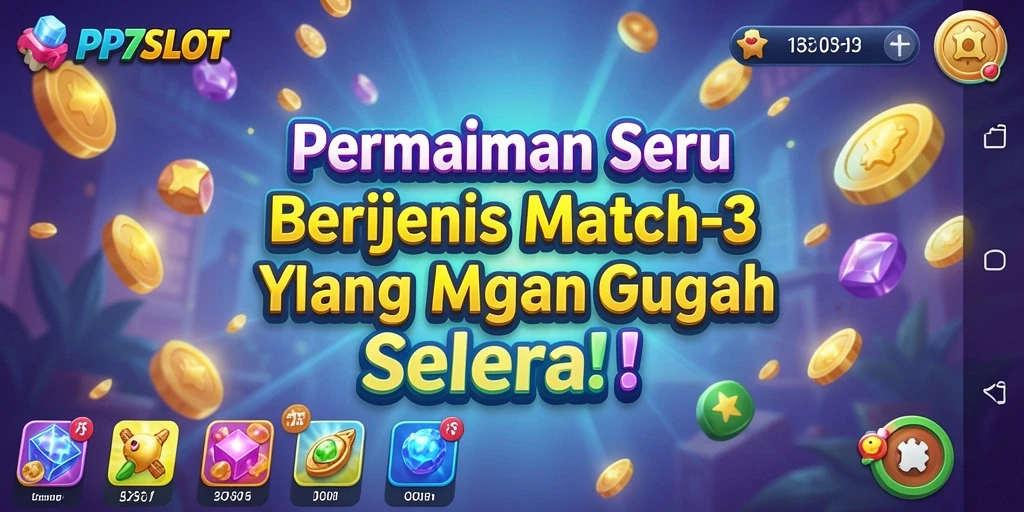 Screenshot menampilkan gameplay seru dari PP7SLOT dalam kategori Match-3.