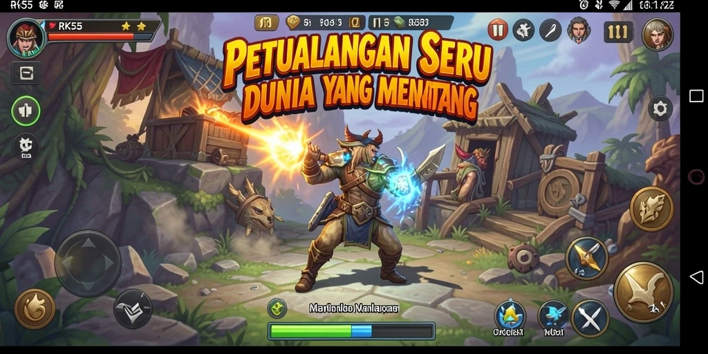 Tampilan gameplay RK55 yang memukau dalam petualangan menantang.