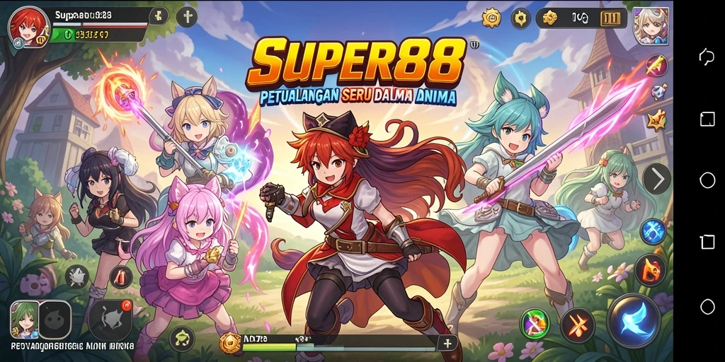 Tampilan keceriaan dalam gameplay SUPER88 yang penuh aksi.