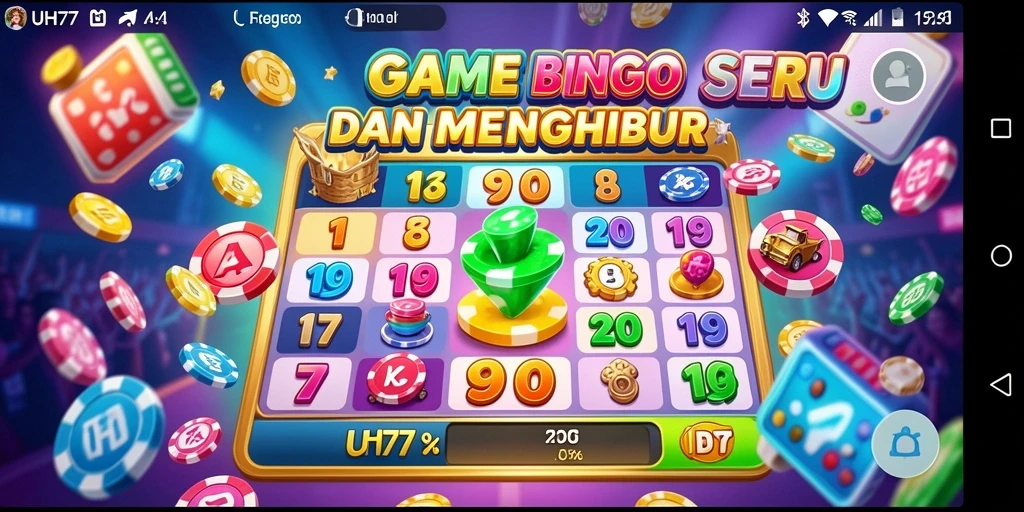 Screenshot UH77 menampilkan gameplay Bingo yang seru dan interaktif.