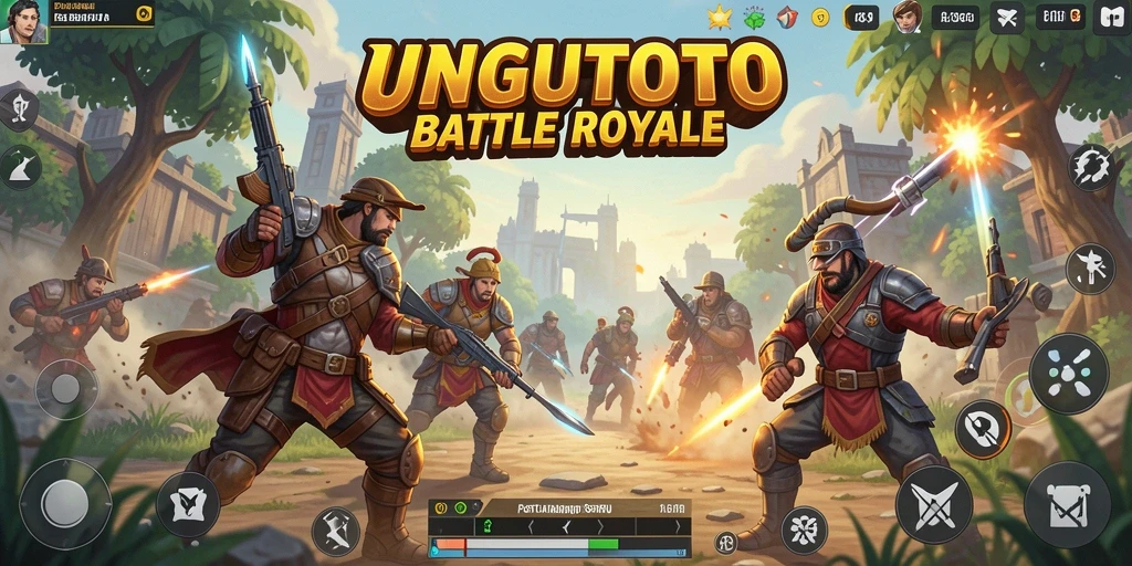 Tampilan gameplay seru dari UNGUTOTO dengan aksi Battle Royale.