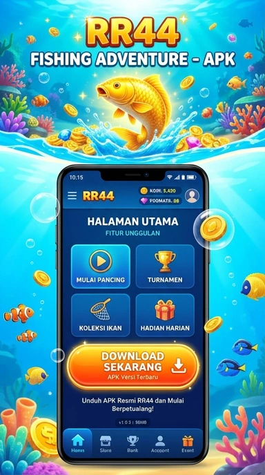 Tampilan utama aplikasi rr44 yang menarik dan mudah diakses.